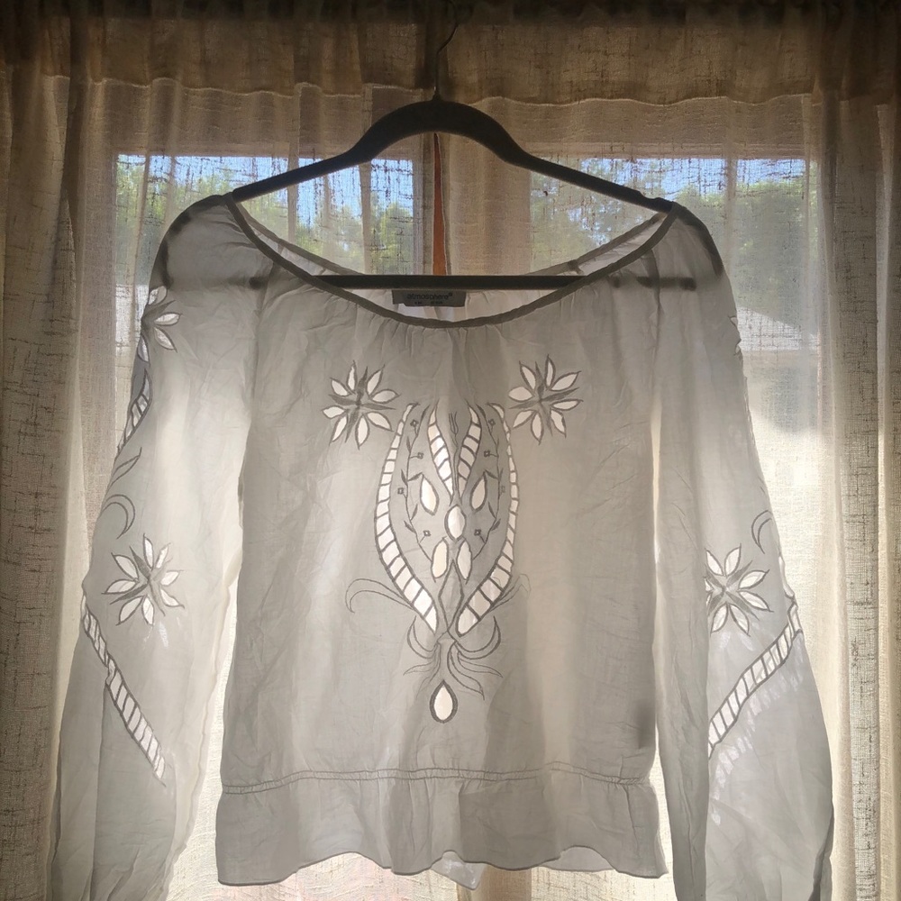 White Bohemian Cut Out Blouse